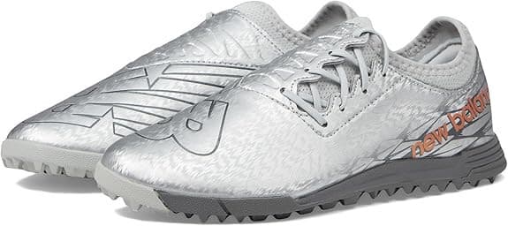 New Balance Kids Silver/Grey/Copper Furon Dispatch Turf V7 Soccer Shoe size 5 - Image 1