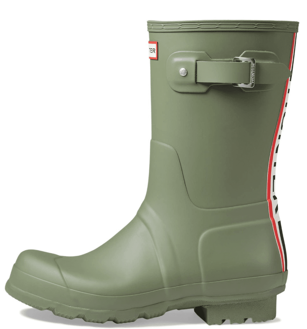 Hunter Original Short Waterproof Rain Boot Logo Backstrap Lichen Green Men's 9 M - Thumbnail 2