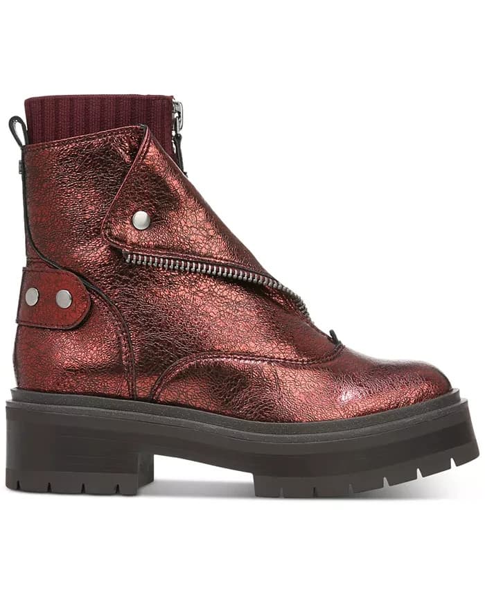Sam Edelman Linds Chelsea Boot Bordeaux Distressed Leather Women's US Size 8 M - Thumbnail 2