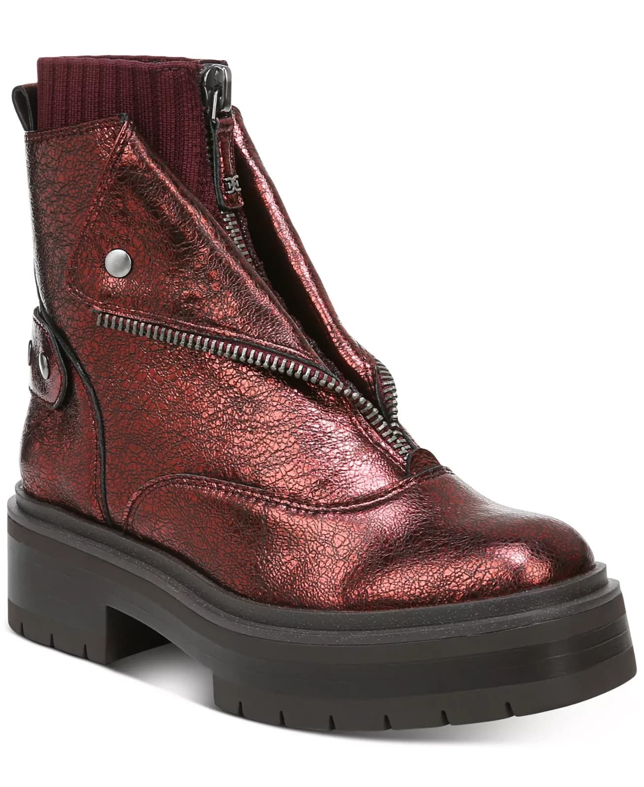 Sam Edelman Linds Chelsea Boot Bordeaux Distressed Leather Women's US Size 8 M - Thumbnail 3
