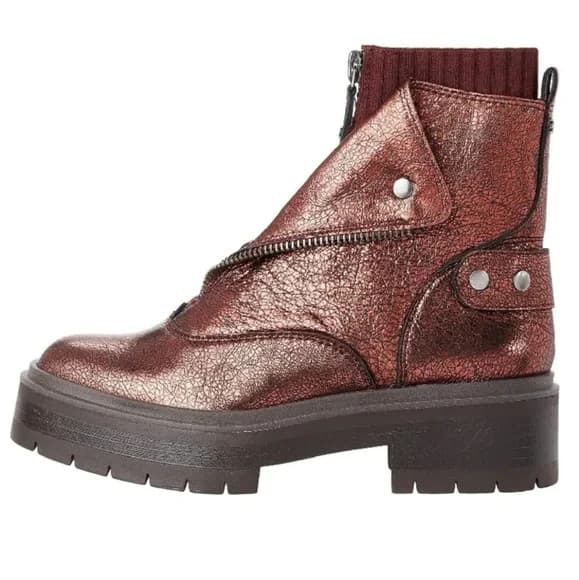 Sam Edelman Linds Chelsea Boot Bordeaux Distressed Leather Women's US Size 8 M - Thumbnail 5