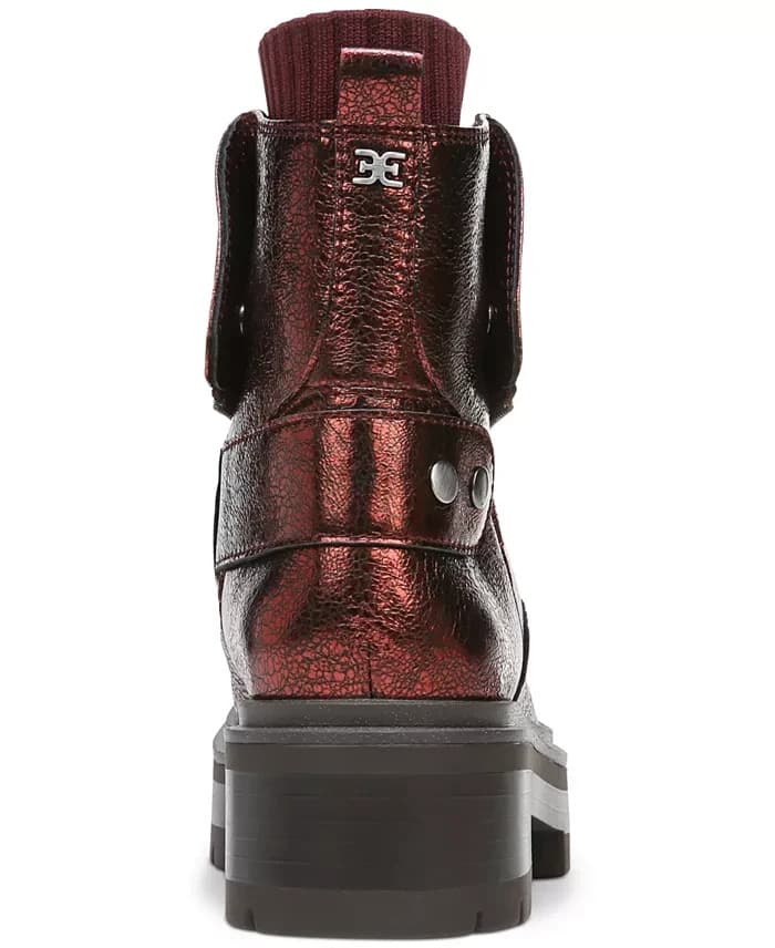 Sam Edelman Linds Chelsea Boot Bordeaux Distressed Leather Women's US Size 8 M - Thumbnail 8