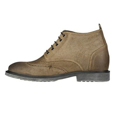Men's Elevator Shoes Invisible Height Increas 3" Taller Wing-tip Khaki Suede 9M - Thumbnail 3