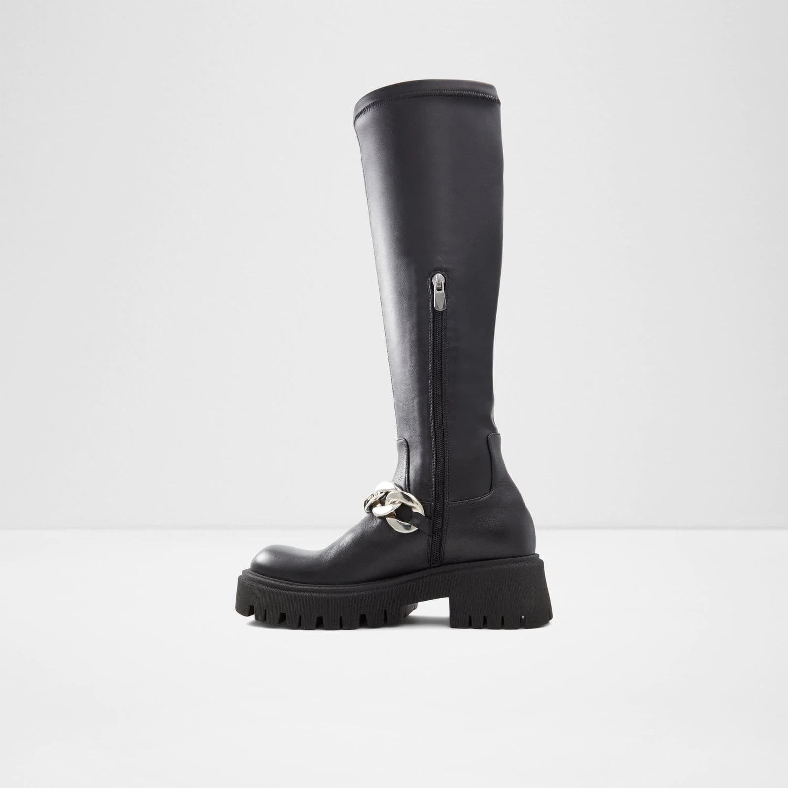 ALdo Histride Women's Black Faux Leather Black Tall High Knee Boots 8.5 B - Thumbnail 4