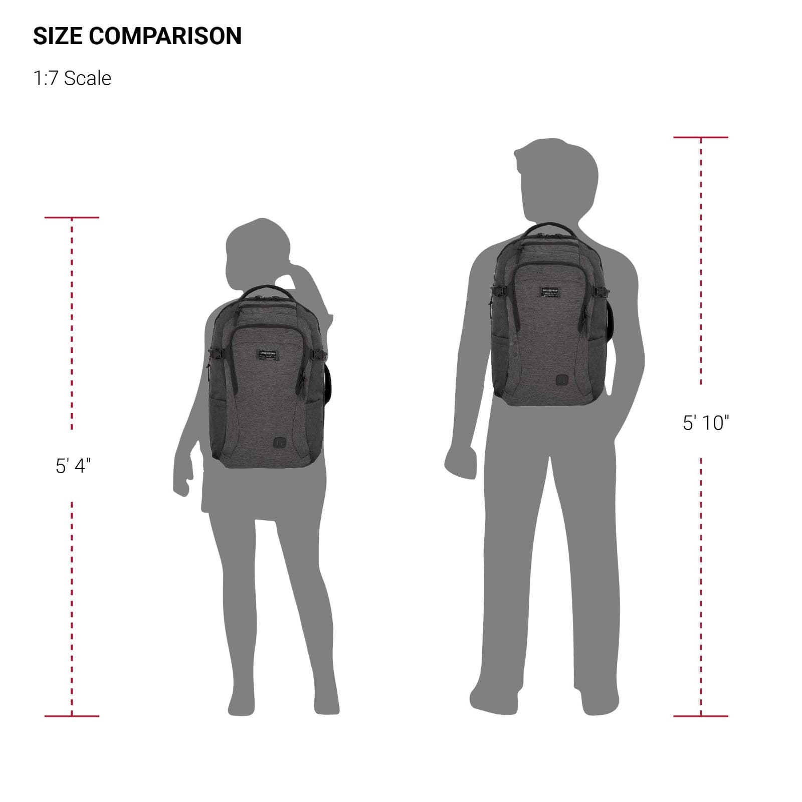 SwissGear Hybrid Travel Laptop Backpack 22 in - Heather Gray - Thumbnail 7