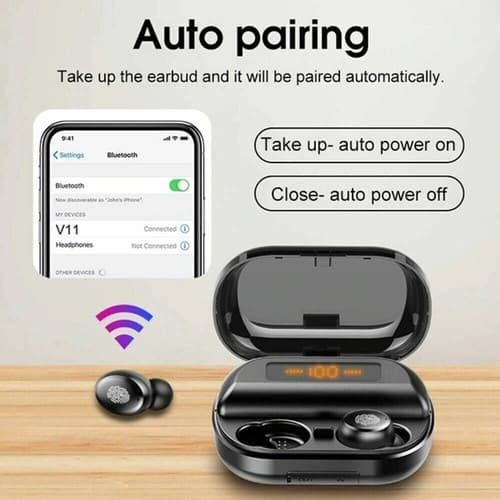 4000mAh Mini Wireless TWS Earphone Bluetooth Headphone IPX7 Waterproof Earbuds - Thumbnail 12