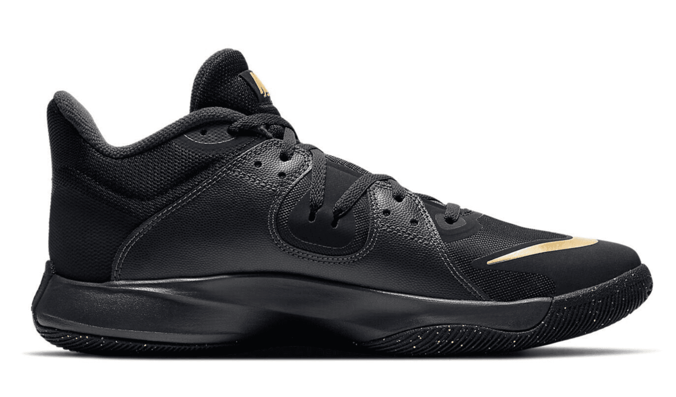 Nike Fly.By Men's Basketball Shoes Mid Black/Gold CD0189 004 Size 9 US - Thumbnail 2