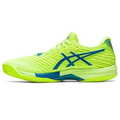 ASICS Women Solution Speed FF 2 Tennis Shoes Hazard Green/ Reborn Blue 8.5 B M - Thumbnail 3