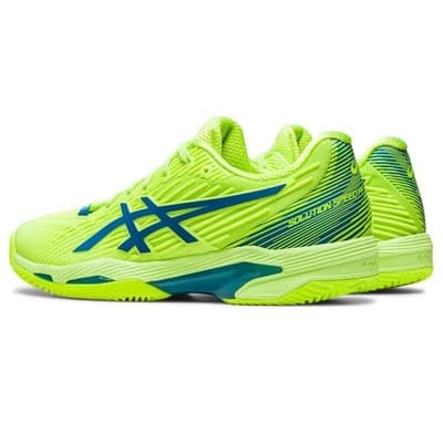 ASICS Women Solution Speed FF 2 Tennis Shoes Hazard Green/ Reborn Blue 8.5 B M - Thumbnail 4