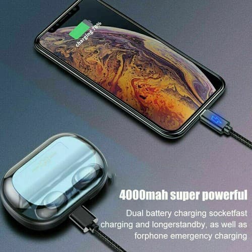 4000mAh Mini Wireless TWS Earphone Bluetooth Headphone IPX7 Waterproof Earbuds - Thumbnail 10