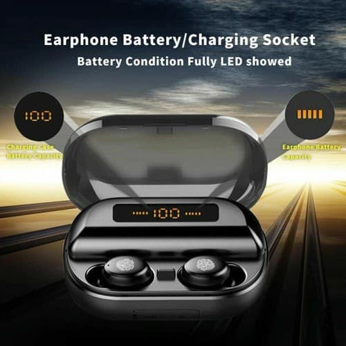 4000mAh Mini Wireless TWS Earphone Bluetooth Headphone IPX7 Waterproof Earbuds - Thumbnail 3