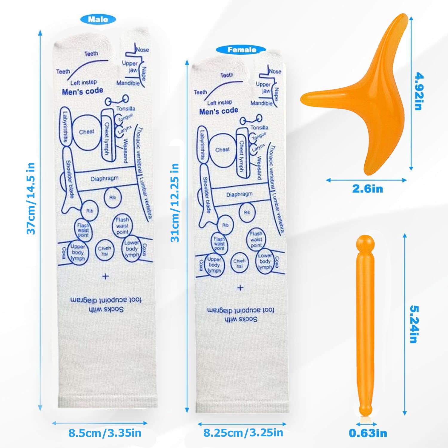 Acupressure Reflexology Socks With Trigger Point Massage Tool Foot Massage Sock - Thumbnail 7
