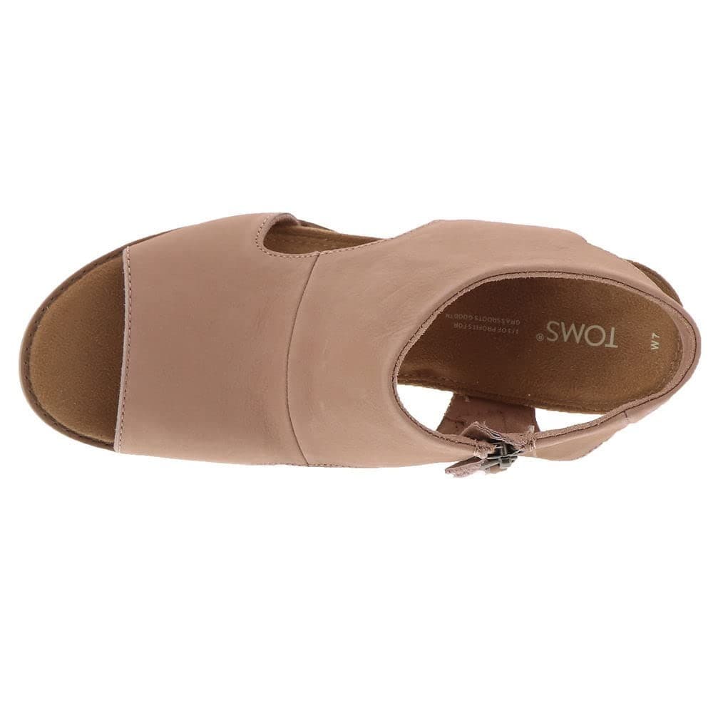 TOMS Eliana Block Heel Sandals Buck Brown Leather Elegant Heels Women's 11 M - Thumbnail 5
