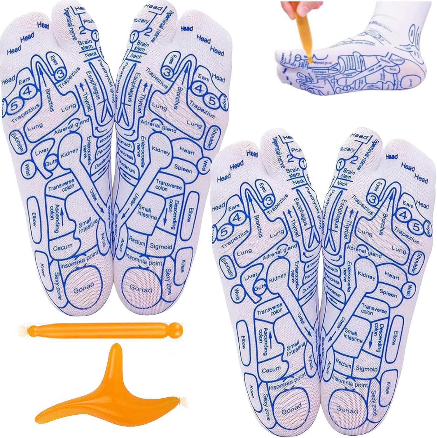 Acupressure Reflexology Socks With Trigger Point Massage Tool Foot Massage Sock - Image 1