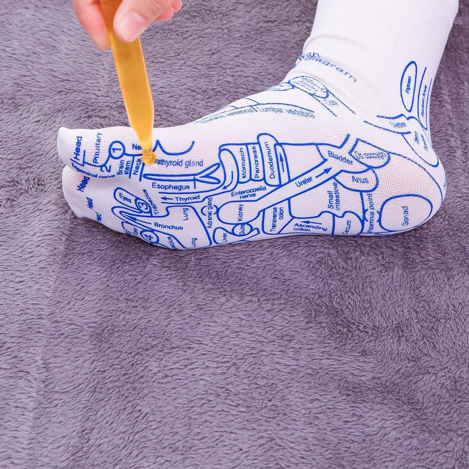 Acupressure Reflexology Socks With Trigger Point Massage Tool Foot Massage Sock - Thumbnail 8
