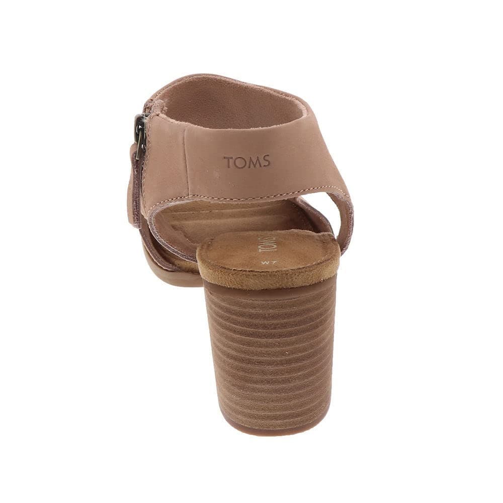 TOMS Eliana Block Heel Sandals Buck Brown Leather Elegant Heels Women's 11 M - Thumbnail 5