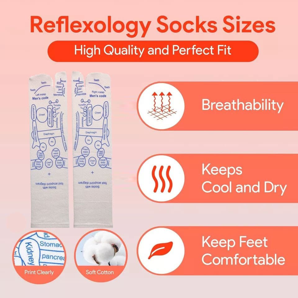 Acupressure Reflexology Socks With Trigger Point Massage Tool Foot Massage Sock - Thumbnail 3