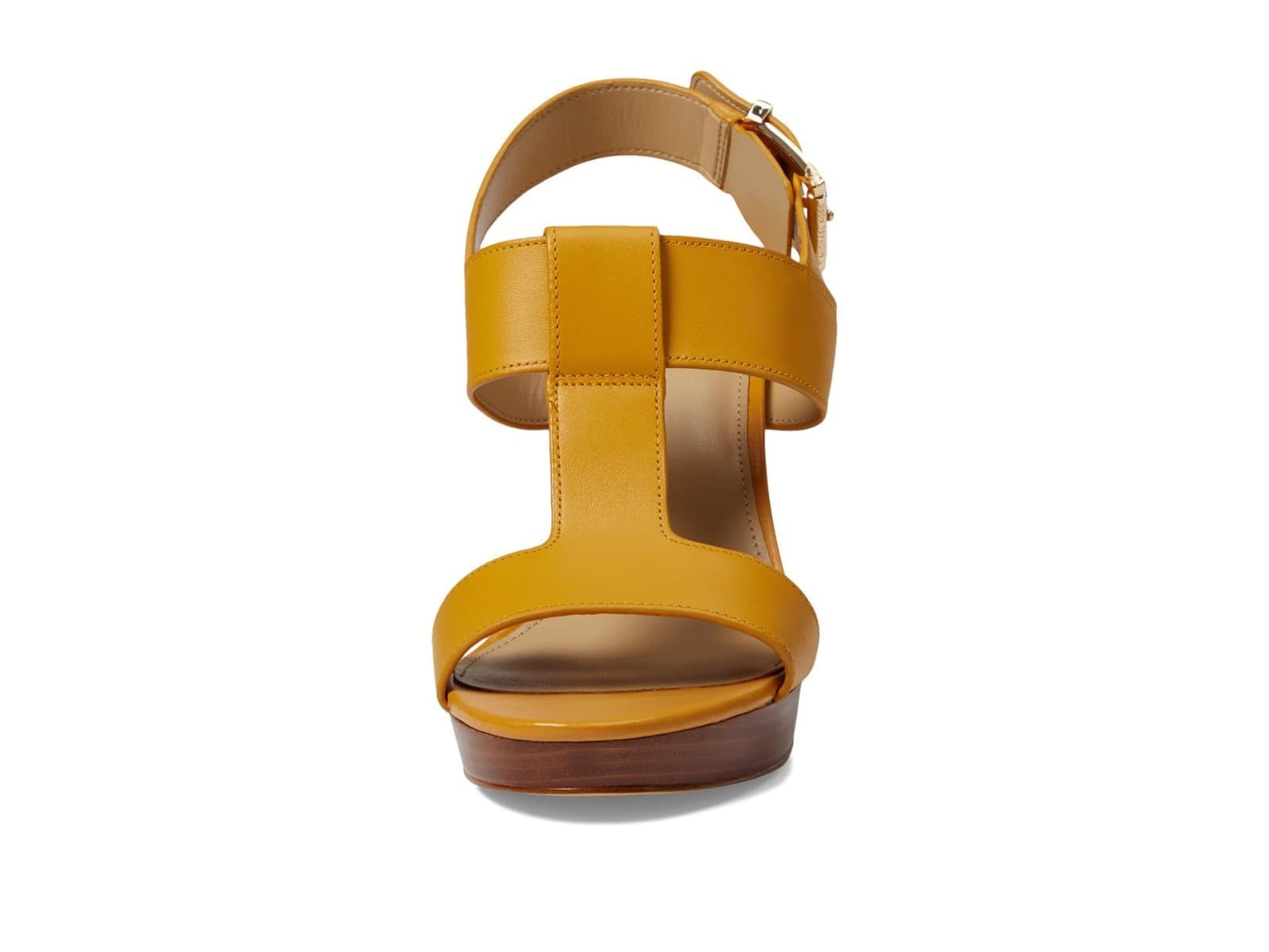 Michael Kors Women’s Becker T-Strap Leather Platform Heels Golden Rod Size 10 M - Thumbnail 4