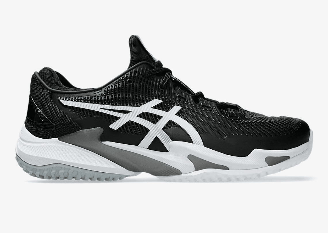 Asics Court FF 3 OC Men's Shoes White Black 1041A369 Size 9 US - Thumbnail 2