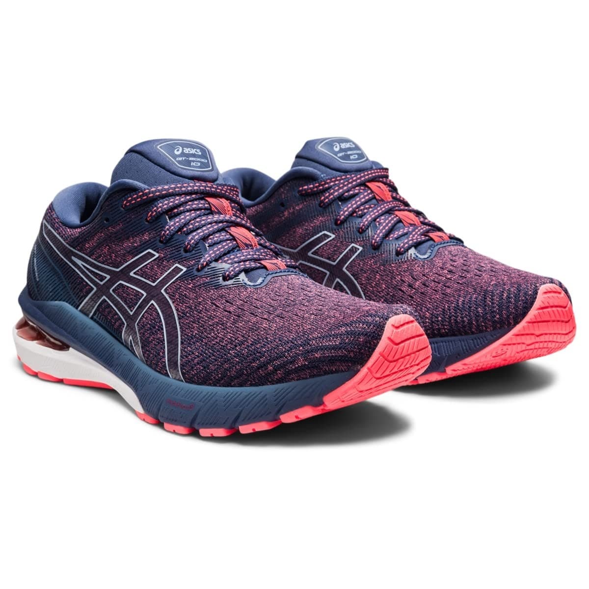 ASICS Women's GT-2000 10 Running Shoes, Blazing Coral/Thunder Blue Size 9 M - Image 1