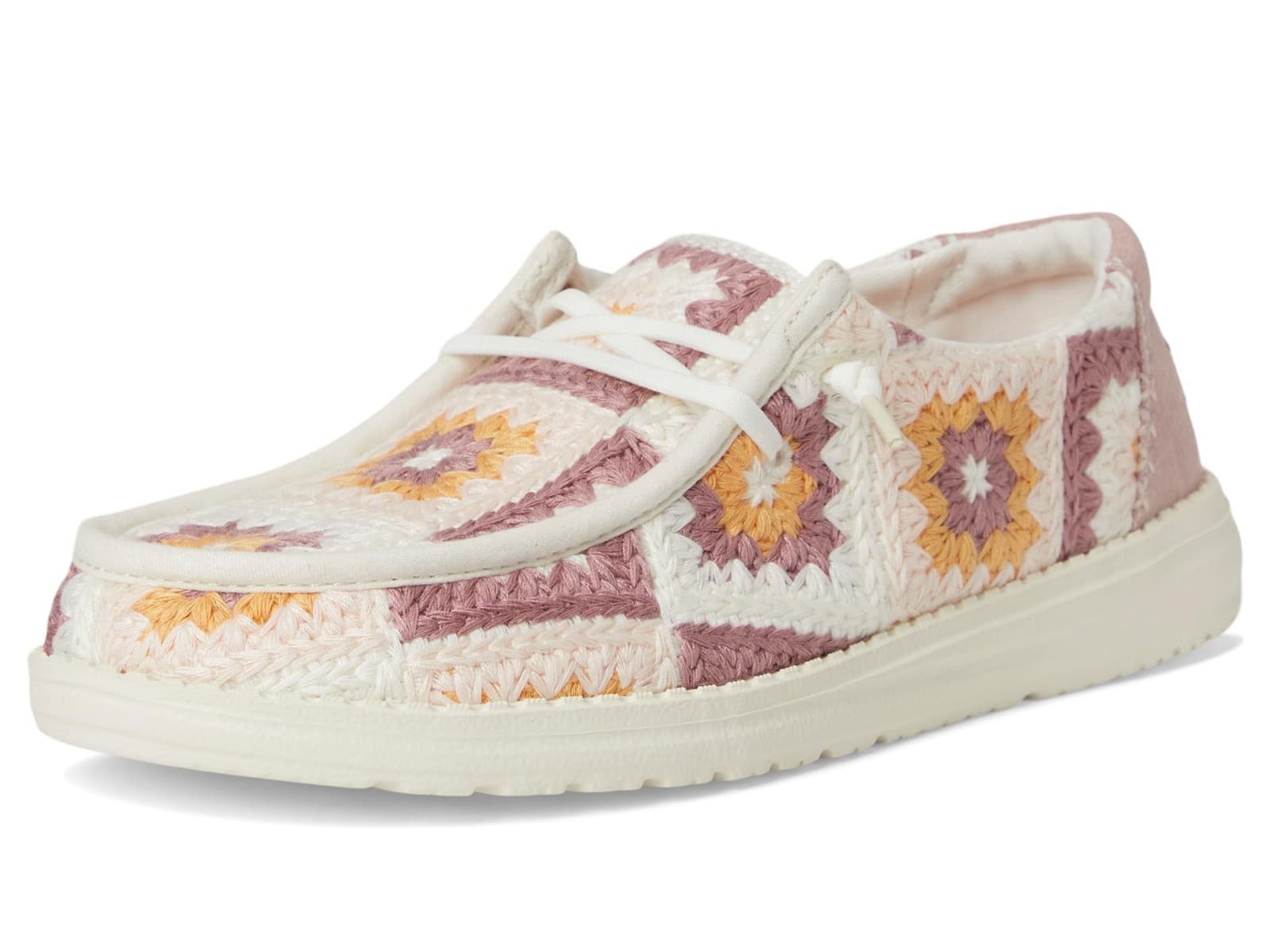 Hey Dude Wendy Cottage Crochet Flower Women’s Shoes Loafer Pink Size 11 Slip On - Thumbnail 2