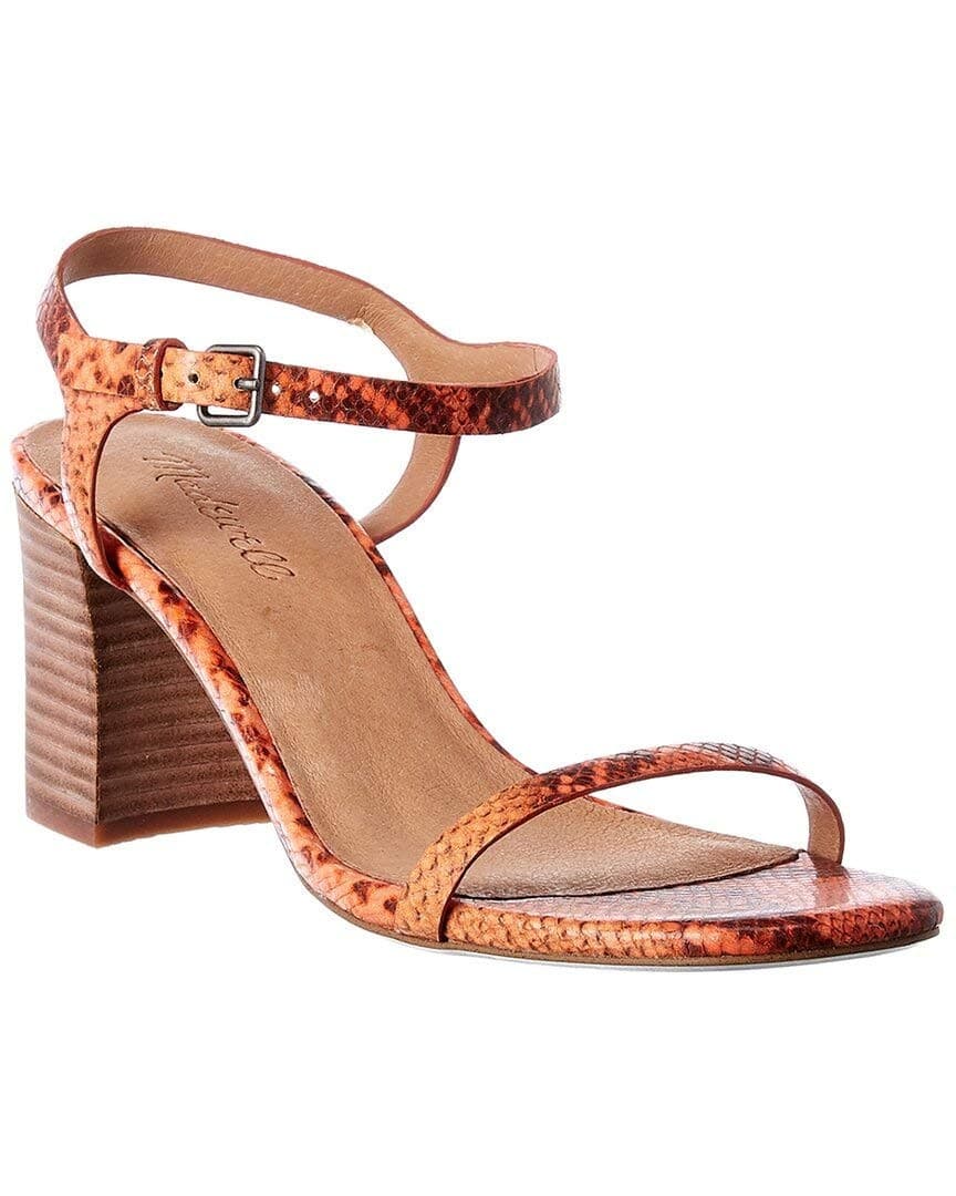 Madewell Bare Heeled Sandals Sweet Tulip Snake Leather Size 8 M - Thumbnail 5