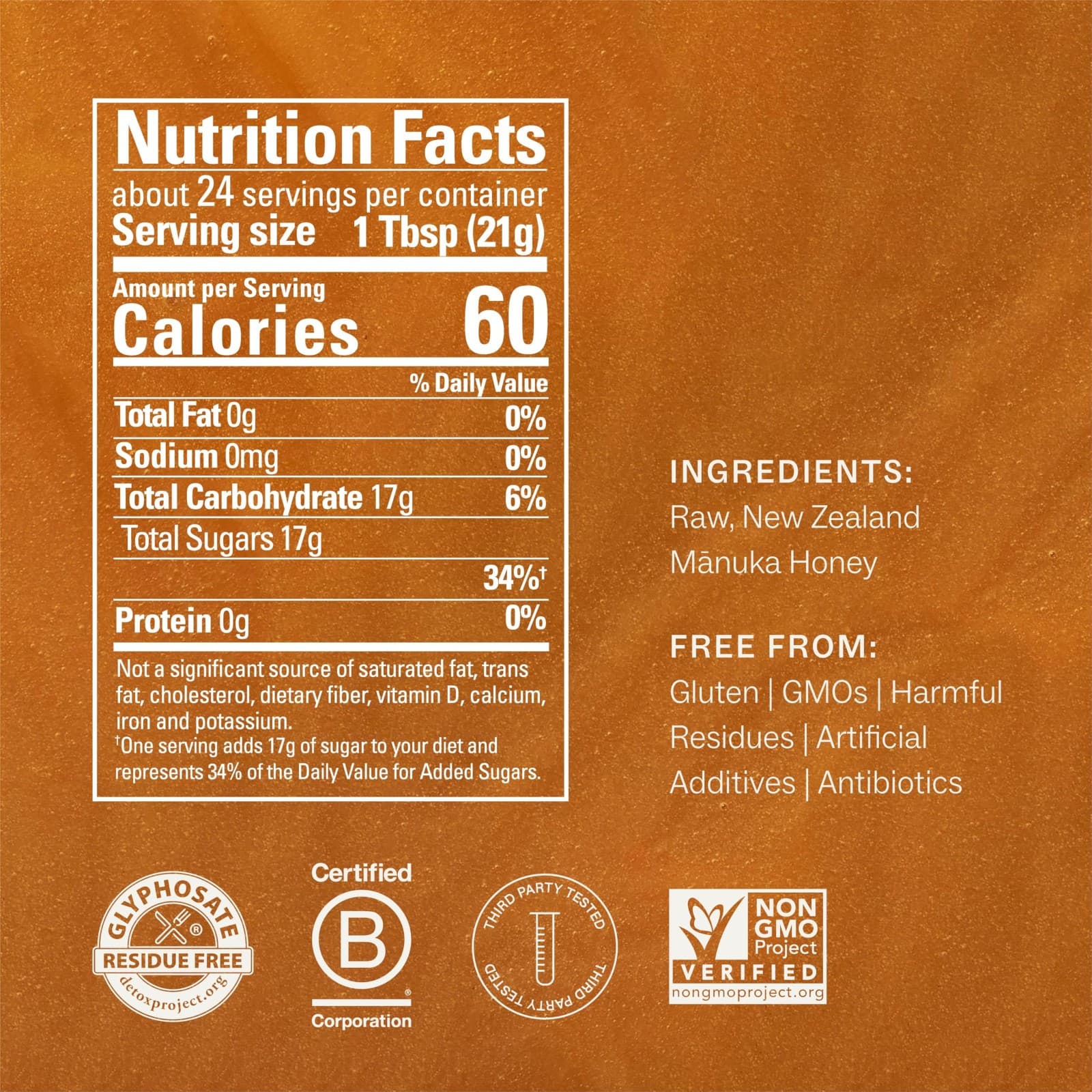 2 Pack Raw Manuka Honey MGO 50+, New Zealand Honey, Non-Gmo, 3Rd-Party Tested, - Thumbnail 2