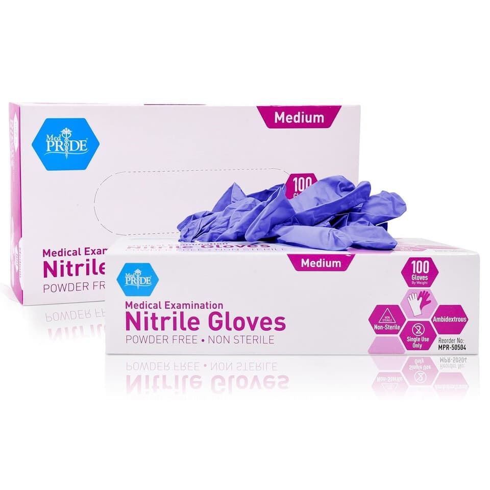 MedPride Powder-Free Nitrile Exam Gloves, Medium (Pack of 100) - Thumbnail 7