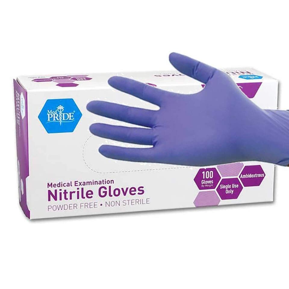 MedPride Powder-Free Nitrile Exam Gloves, Medium (Pack of 100) - Image 1