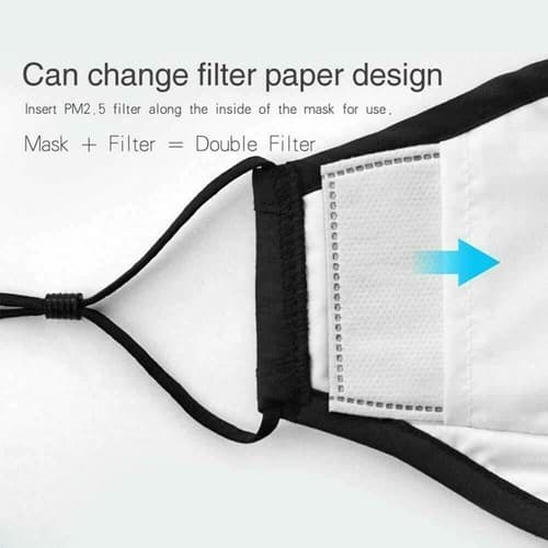 10 Pack Reusable Washable Haze Pollution Cotton Face Mask with 2 Filters - Thumbnail 2