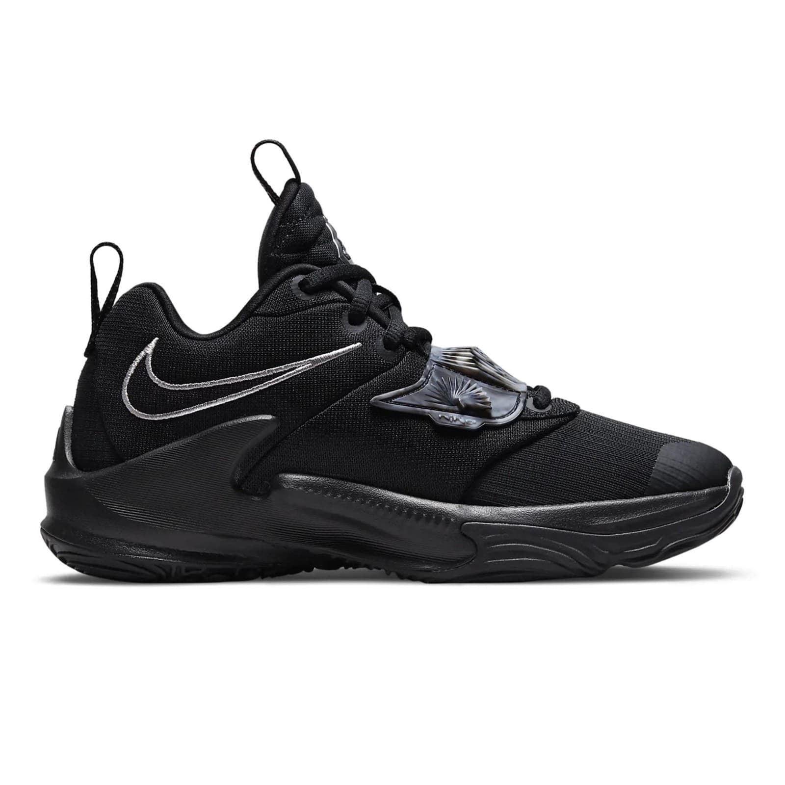 Nike Zoom Freak 3 Grade-School Black Mettalic Silver Basketball Size 6Y - Thumbnail 2