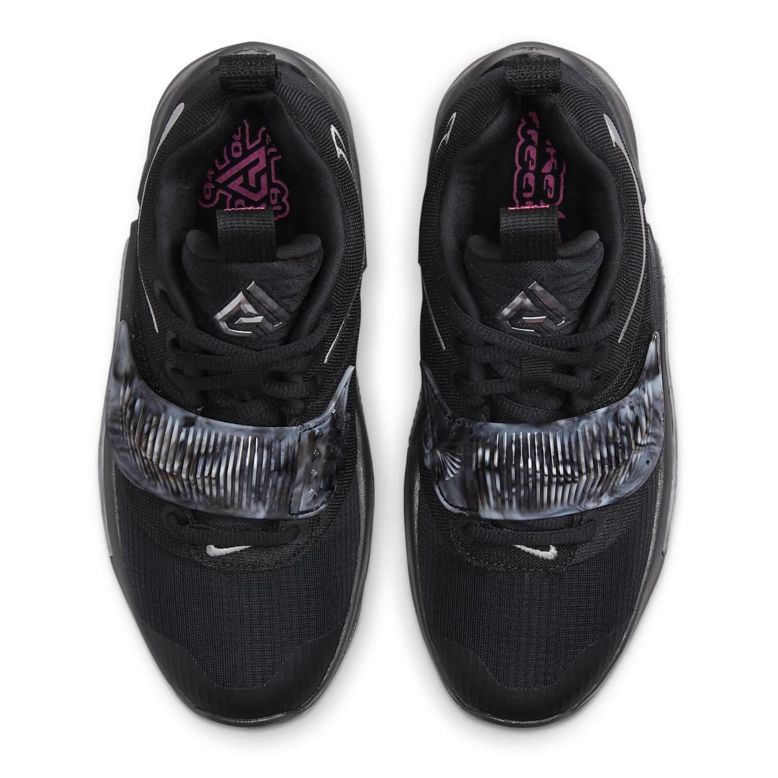 Nike Zoom Freak 3 Grade-School Black Mettalic Silver Basketball Size 6Y - Thumbnail 4