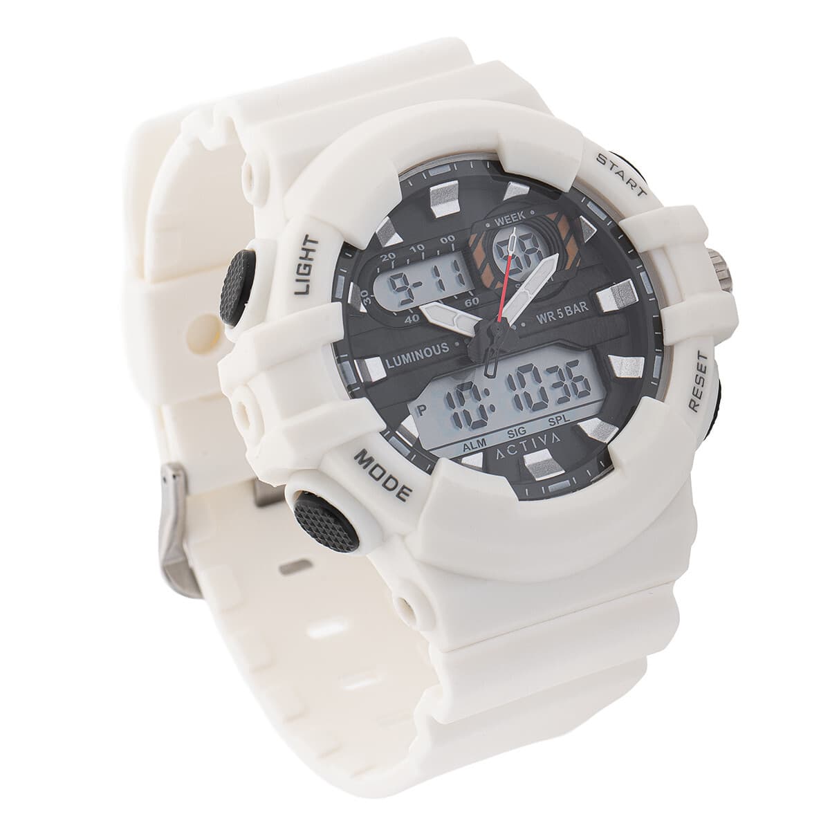 Activa Pixel X Invicta Digital Men's Watch Luminous ,Light analog - 50mm. White - Image 1