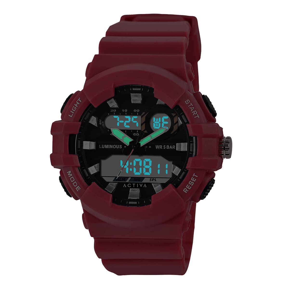 Activa Pixel X Invicta Digital Men's Watch Luminous ,Light analog - 50mm. RED - Thumbnail 3