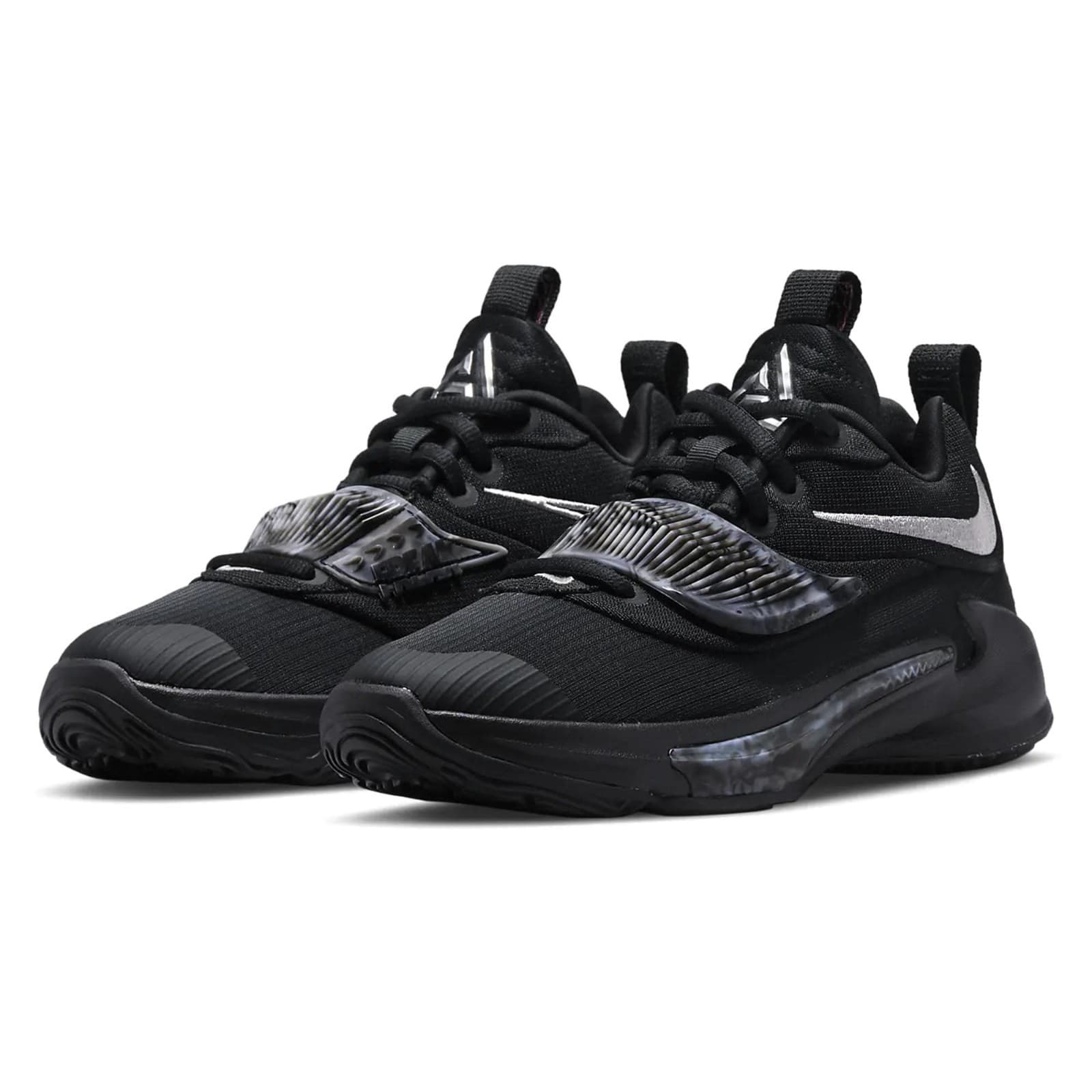 Nike Zoom Freak 3 Grade-School Black Mettalic Silver Basketball Size 6Y - Image 1