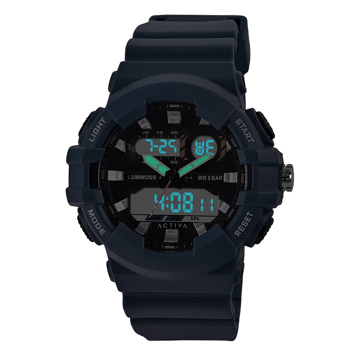 Activa Pixel X Invicta Digital Men's Watch illuminate analog - 50mm. Blue - Thumbnail 3