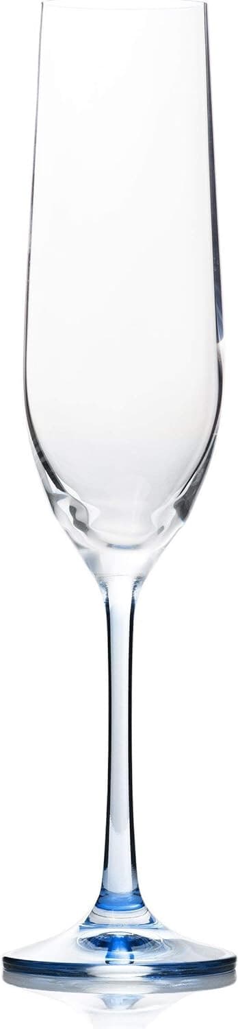 Bohemia Rainbow Set of 12 Champagne Flute Multi Colored Crystal Glasses, 6.5 Oz - Thumbnail 3