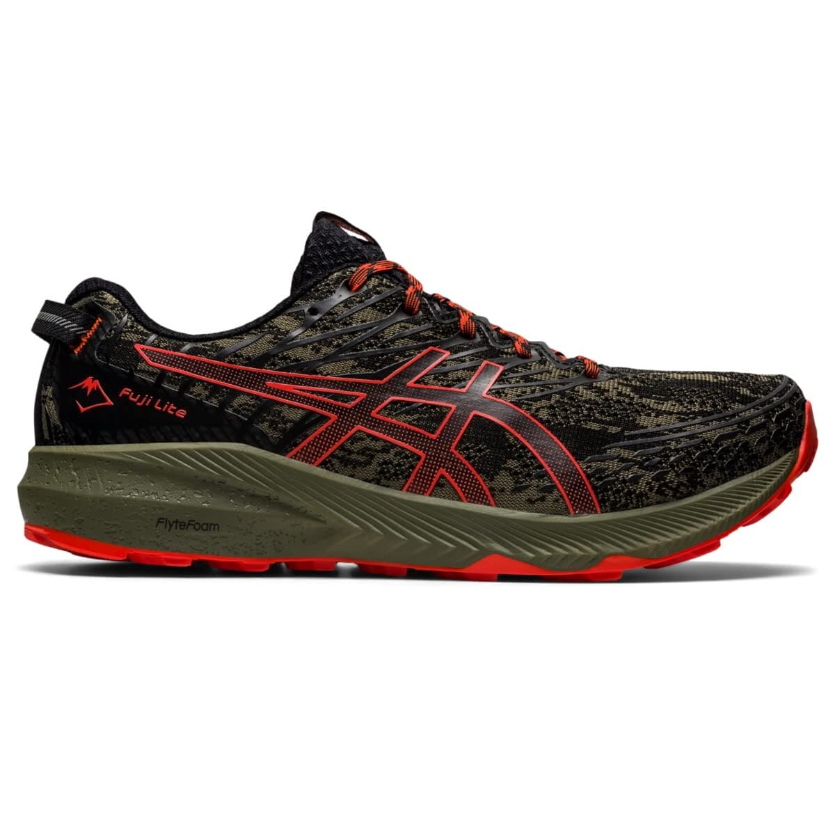 ASICS Men's Fuji Lite 3 Athletic Running Shoes, Mantle Green/Cherry Tomato 14 M - Thumbnail 2