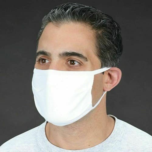 5 Pack Breathable Hanes White Soft Cotton Reusable Protective Face Mask Cover - Thumbnail 3
