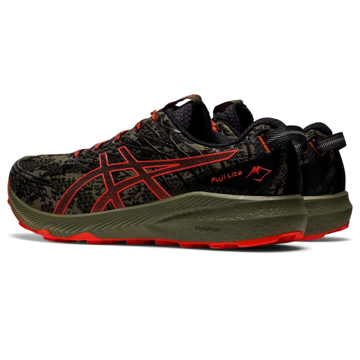 ASICS Men's Fuji Lite 3 Athletic Running Shoes, Mantle Green/Cherry Tomato 14 M - Thumbnail 3