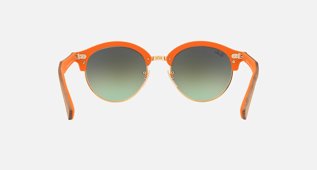Ray-Ban CLUBROUND WOOD 0RB4246M Gradient Brown/Mirror Pink One Size 51-19-145 - Thumbnail 7