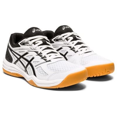ASICS Women's Upcourt 4 Volleyball Shoes, White/Black US 9.5 - Image 1