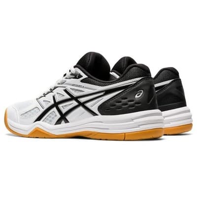 ASICS Women's Upcourt 4 Volleyball Shoes, White/Black US 9.5 - Thumbnail 3