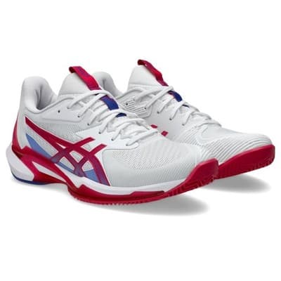 ASICS Women Solution Speed FF 3 Clay Shoes PU Upper White/Bright Rose 8.5 B - Image 1