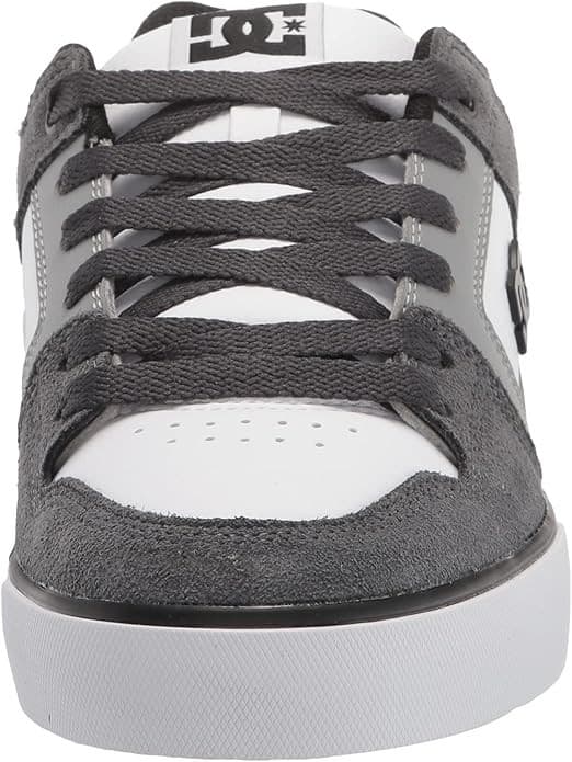 DC Men's Pure Casual Low Top Skate Shoe, Grey/Grey/White, 11.5 M - Thumbnail 4