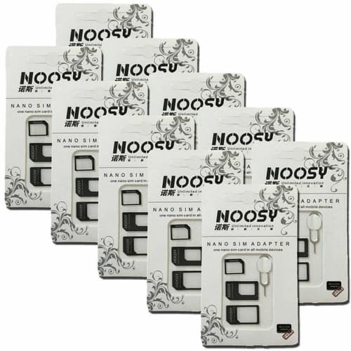 100 set Nano SIM Card to Micro Standard Adapter Adaptor Converter Set 4 in 1 - Image 1