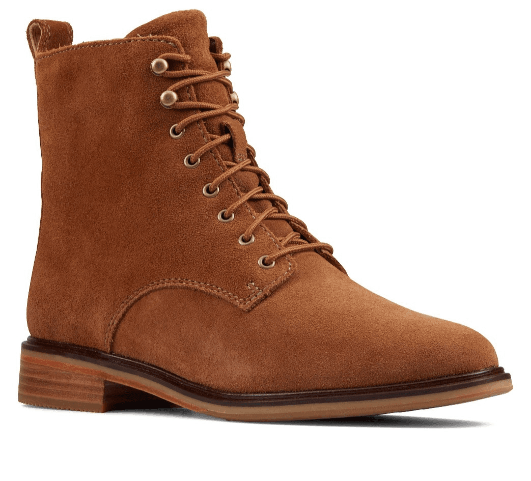 Clarks Clarkdale Brown Suede Lace up super soft Faux Fur Lined boots 8.5 M - Thumbnail 2
