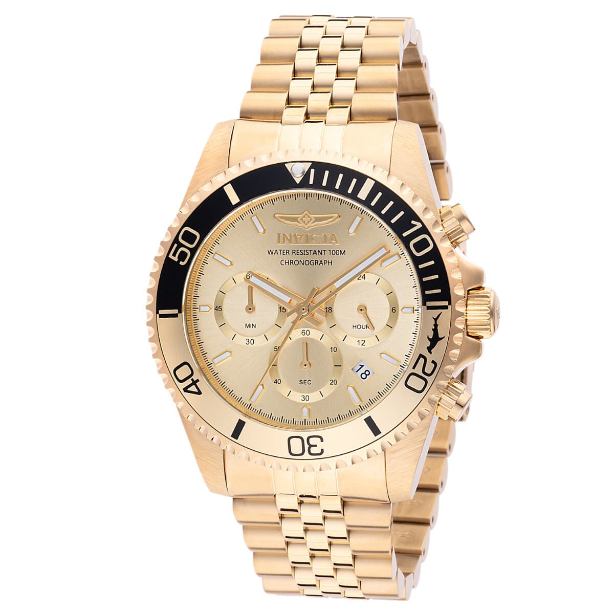 Invicta Pro Diver Titan Men's Watch 43mm Chronograph Quartz Gold Dial - Image 1