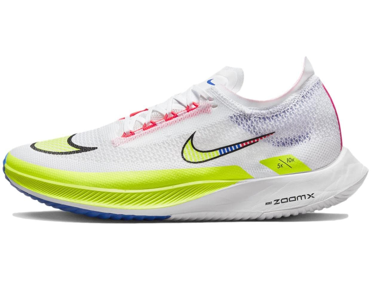 Nike ZoomX Streakfly Running Shoes White/Black-Volt-Racer Blue 8.5 Men/10 Wmn - Thumbnail 4