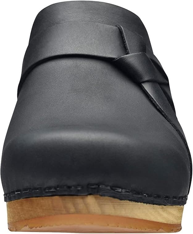 Sanita Women's Clog Manuella Wooden Oiled Leather Black Shoes SZ 9.5-10 US 40 EU - Thumbnail 5